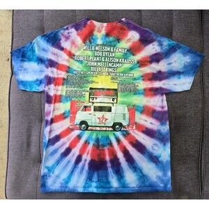 Outlaw Music Festival Tie Dye Tee XL Willie Nelson Bob Dylan 2024 Tour Shirt